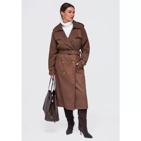  Dámsky kabát OMBRE OW-COLC-0121 BROWN 