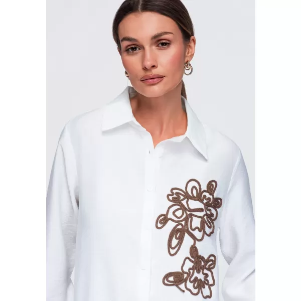  Dámska košeľa OMBRE OW-SH-E0073 WHITE 