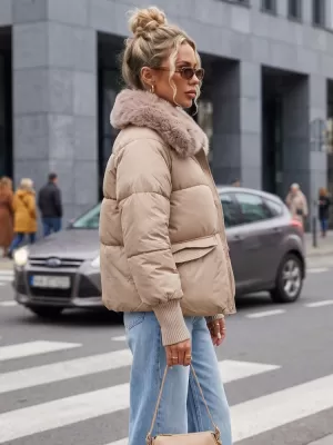 Dámska bunda DSTREET TY5816 KARAMELOVÁ