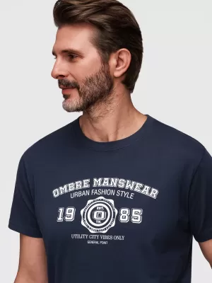 Pánske tričko OMBRE OM-TSPT-0269 NAVY BLUE