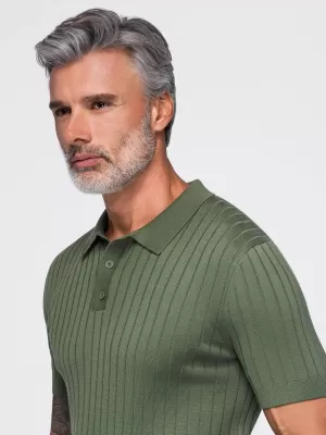 Pánske polo tričko OMBRE OM-POSS-0180 OLIVE