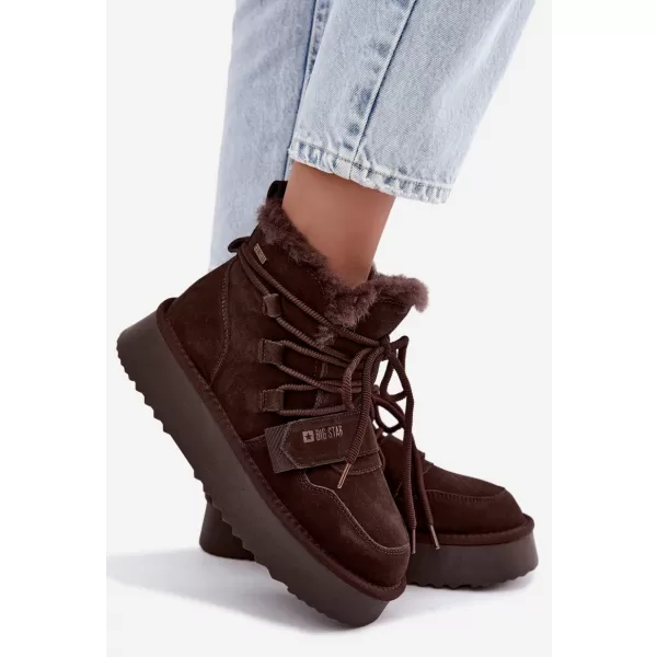  Dámske snehule BIG STAR SHOES UU274316 BROWN/BEIGE SHADOWS 