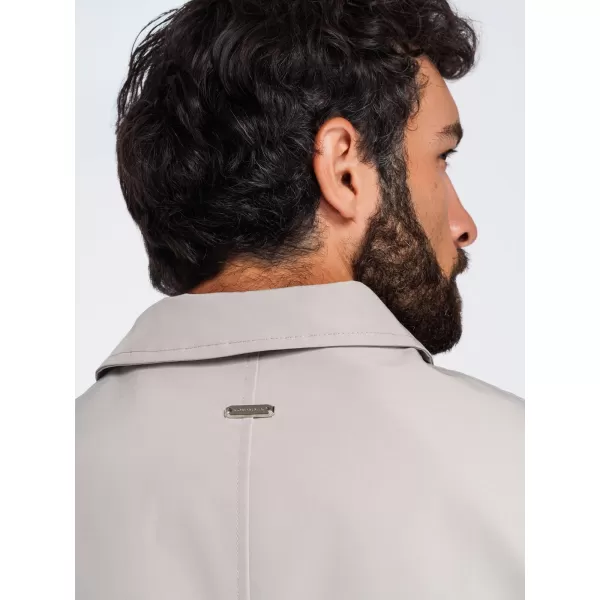  Pánska prechodná bunda OMBRE OM-JANP-0224 GREY-BEIGE 