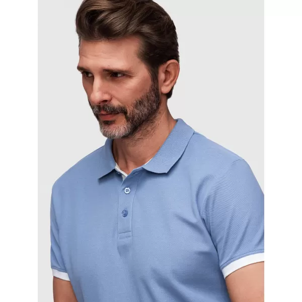  Pánske tričko s golierom OMBRE OM-POSS-0170 BLUE 