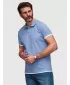 Pánske tričko s golierom OMBRE OM-POSS-0170 BLUE