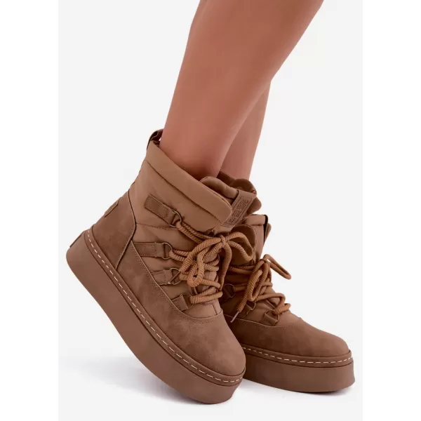  Dámske snehule BIG STAR SHOES UU274190 BROWN/BEIGE 