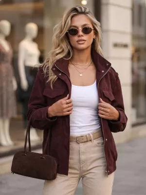 Dámska bunda DSTREET TY5915 BORDOVÁ