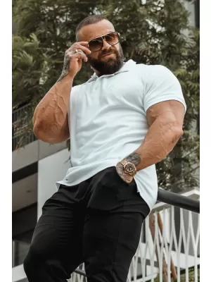 Pánske tričká NEBBIA MIKE MUSCLE FIT POLO 157 WHITE