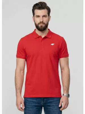 Pánske tričko s golierom 4F WMM00TPTSM0771 RED
