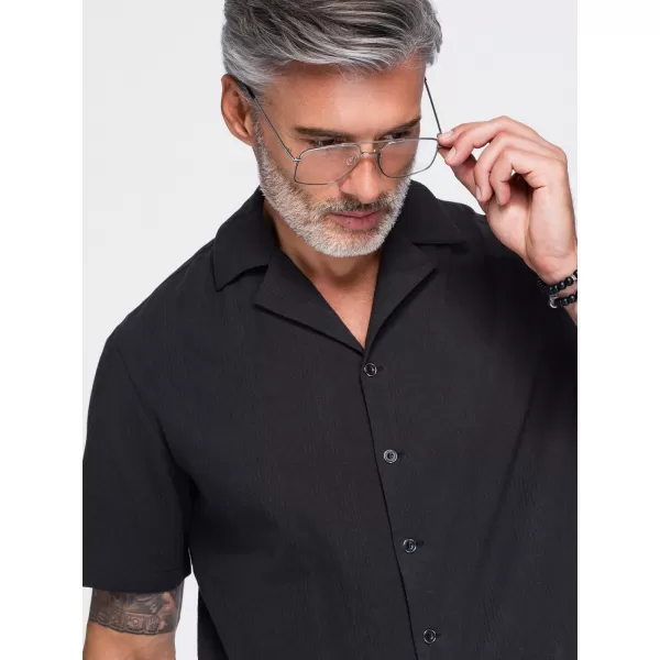  Pánska košeľa OMBRE OM-SHSS-0221 BLACK 