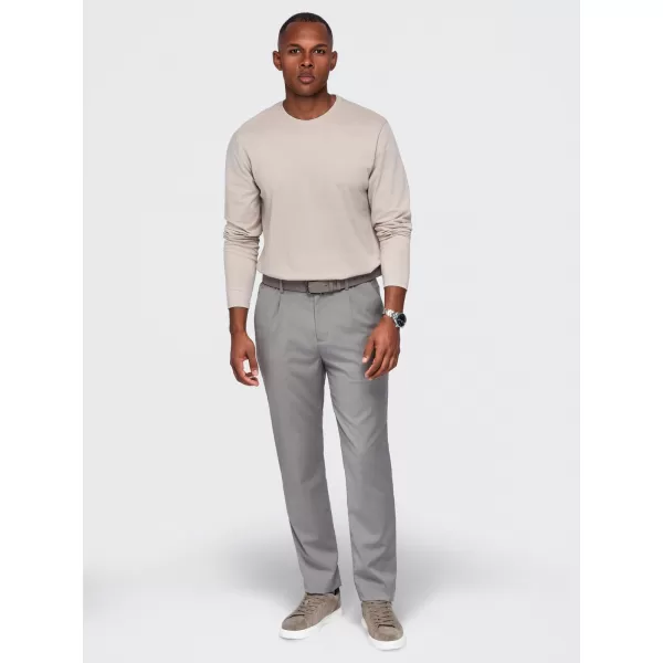  Pánske tričko OMBRE OM-LSBL-0142 BEIGE 