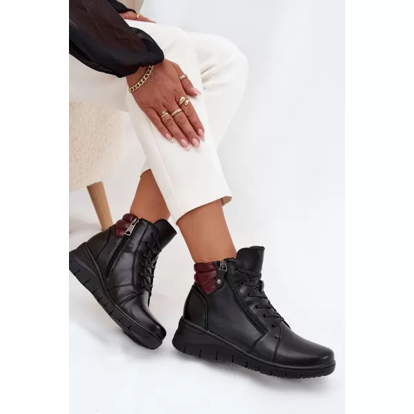  Dámske členkové topánky VINCEZA 39963 BLACK 
