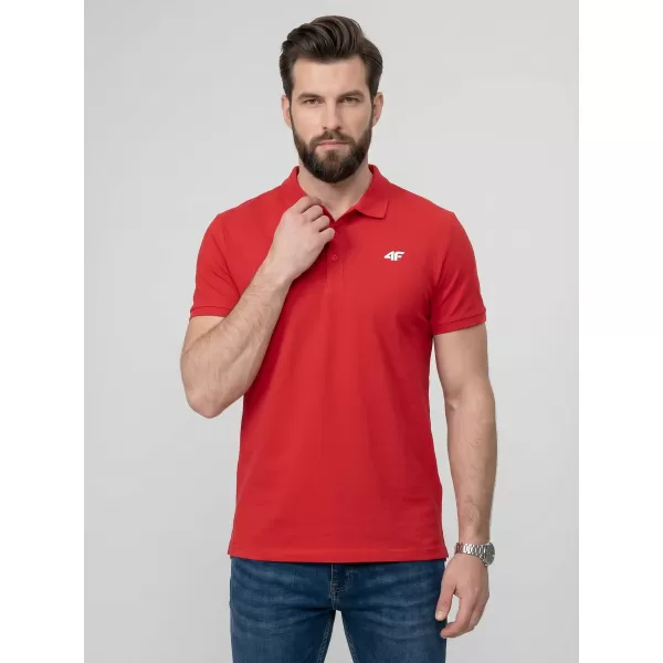  Pánske tričko s golierom 4F WMM00TPTSM0771 RED 