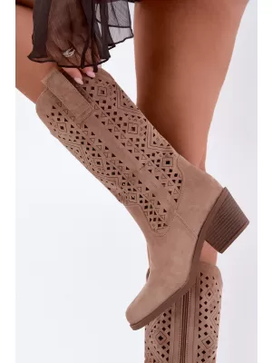 Dámske čižmy S.BARSKI HY62-8126 BEIGE