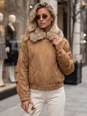 Dámska bunda DSTREET TY5702 KARAMELOVÁ