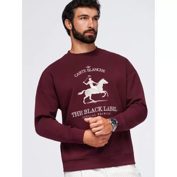  Pánska mikina OMBRE OM-SSNZ-0267 BURGUNDY 