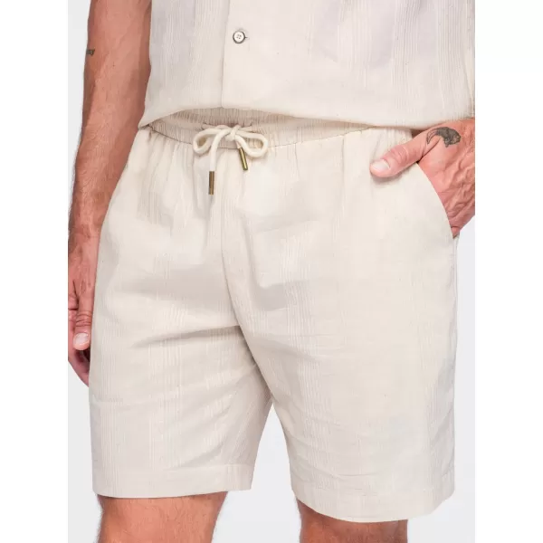  Pánske kraťasy OMBRE OM-SRCS-0209 CREAM 