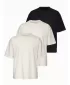 Pánske tričko OMBRE OM-TSBC-0291 OFF WHITE/OFF WHITE/BLACK