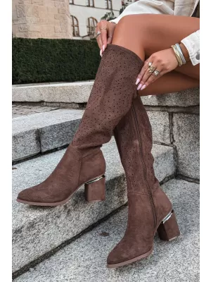 Dámske čižmy S.BARSKI HY62-8122 BROWN