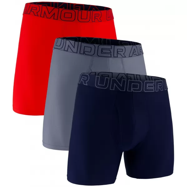  Pánske boxerky UNDER ARMOUR UA PERFORMANCE TECH MESH - SOLID 6 -3PK 1383884-600 ČERVENÁ 