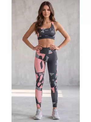 Dámske dlhé legíny premium (nové veľkosti) ALTISPORT VOJ/ALW080LEG05 ČIERNA-LOSOSOVÁ