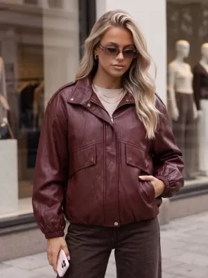 Dámska bunda DSTREET TY6069 BORDOVÁ