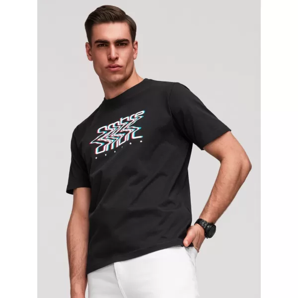  Pánske tričko OMBRE OM-TSPT-0286 BLACK 