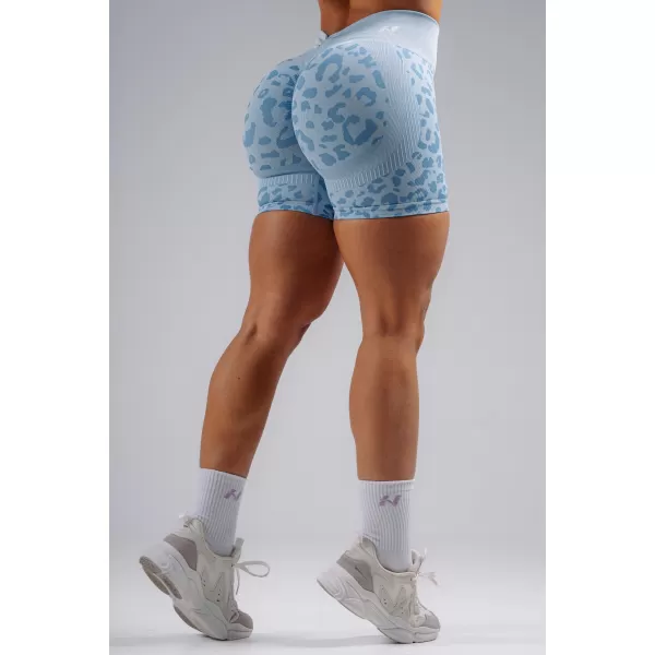  Kompresné push-up šortky s leopardím vzorom NEBBIA PRIMAL 856 BLUE LEOPARD 