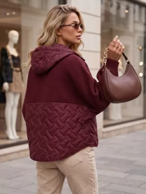 Dámska bunda DSTREET TY5916 BORDOVÁ