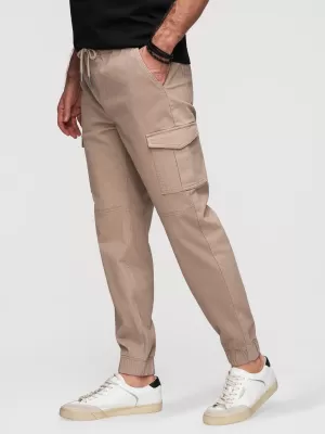Pánske nohavice OMBRE OM-PAJO-0290 BEIGE
