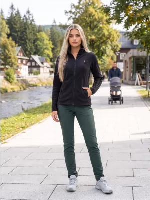 Dámska fleece mikina ALTISPORT ALW002852 ČIERNOSTRIEBORNÁ