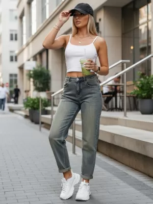 Dámske nohavice DSTREET UY3002 TMAVO ŠEDÁ