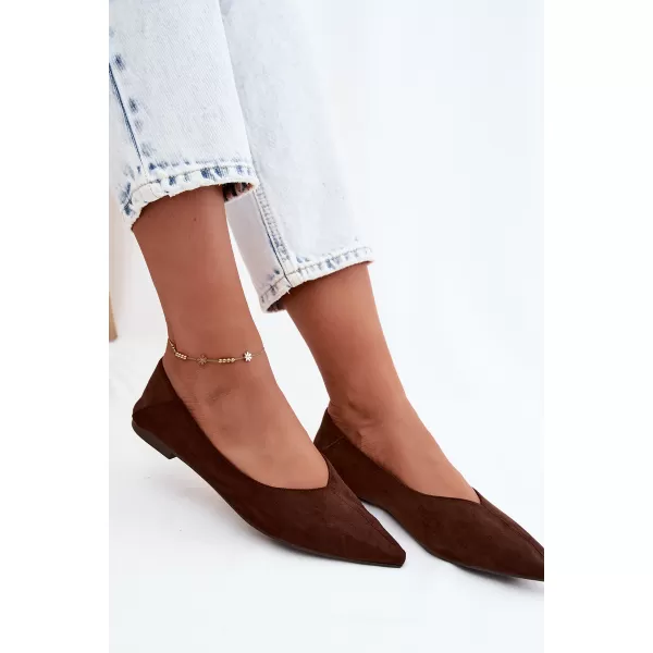  Dámske baleríny BOTO JH597 BROWN 