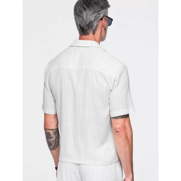  Pánska košeľa OMBRE OM-SHSS-0222 OFF-WHITE 