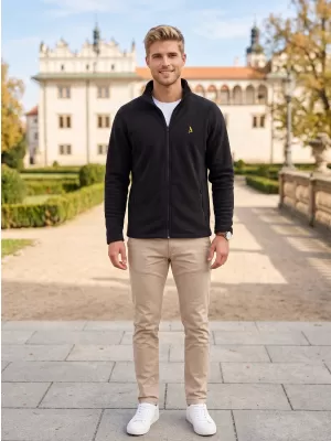 Pánska fleece mikina ALTISPORT ALM002852 ČIERNOZLATÁ