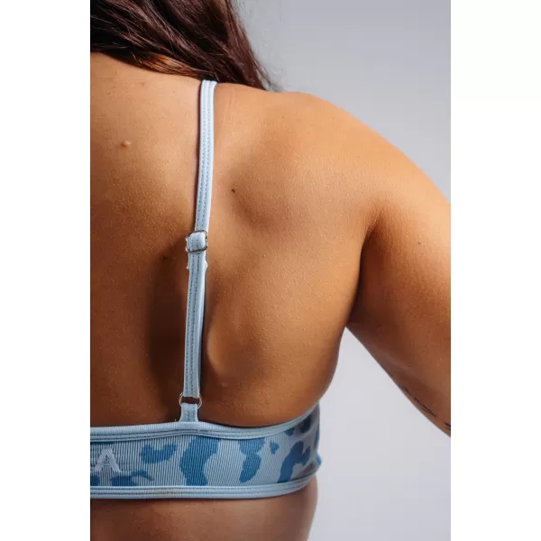  Medium support športová podprsenka s leopardím vzorom NEBBIA PRIMAL 854 BLUE LEOPARD 