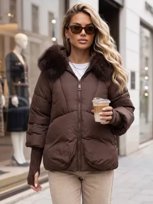 Dámska bunda DSTREET TY5991 HNEDÁ