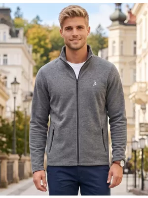 Pánska fleece mikina ALTISPORT ALM002852 ČIERNY MELÍR