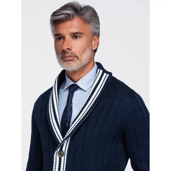  Pánsky kardigan OMBRE OM-SWCD-0196 NAVY BLUE 