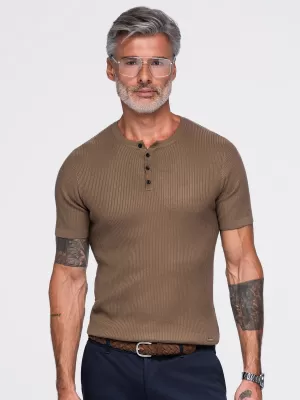 Pánske tričko OMBRE OM-TSCT-0304 LIGHT BROWN