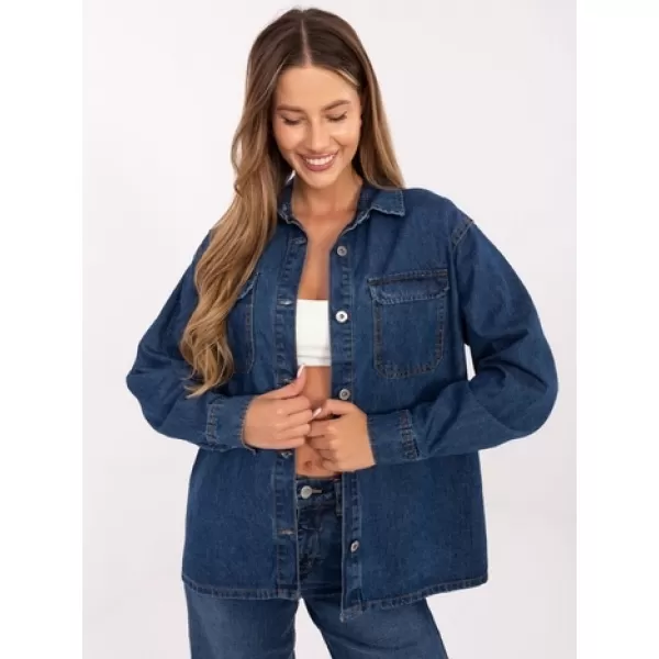  Dámska košeľa SUBLEVEL D80026BI11280M314 DARK BLUE 