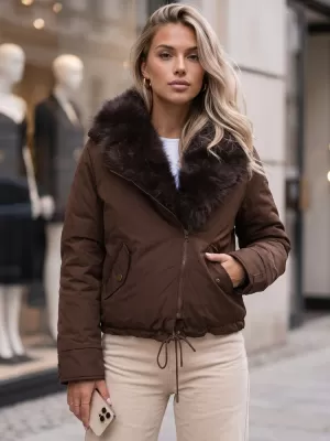 Dámska bunda DSTREET TY6071 KARAMELOVÁ