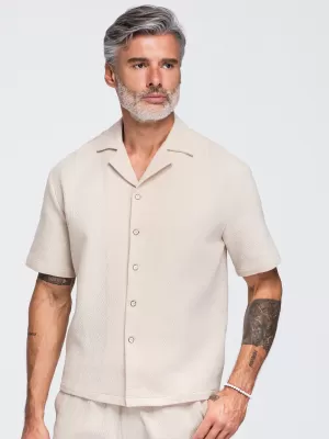 Pánska košeľa OMBRE OM-SHSS-0220 OFF-WHITE