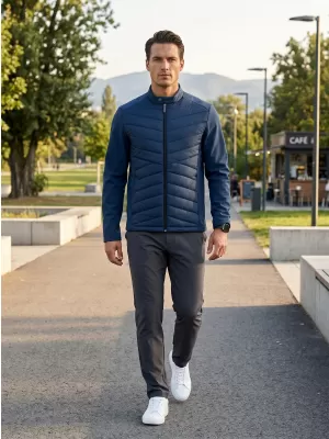 Pánska hybridná bunda MALFINI PREMIUM CROSS 555 NÁMORNÁ MODRÁ