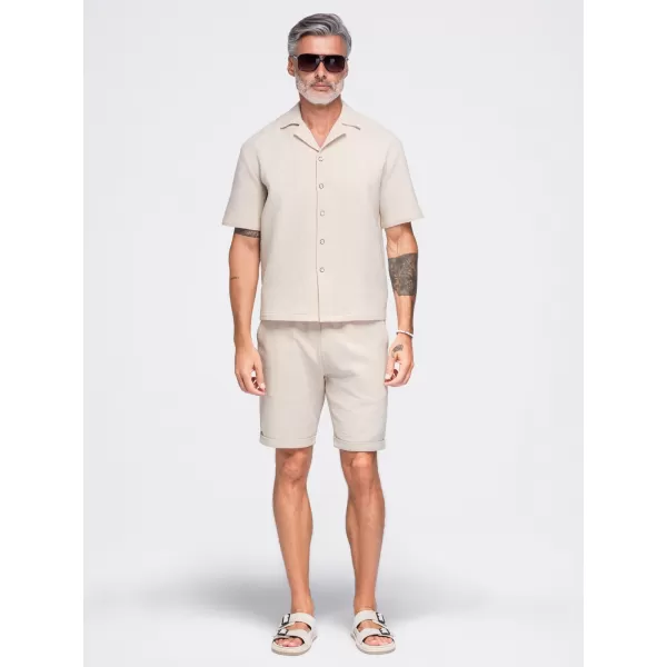 Pánske kraťasy OMBRE OM-SRCS-0207 CREAM 