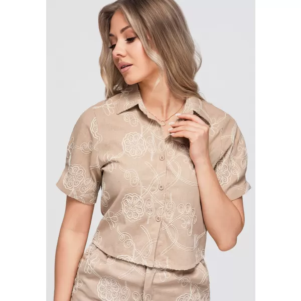  Dámska blúzka OMBRE OW-SH-E0060 BEIGE 