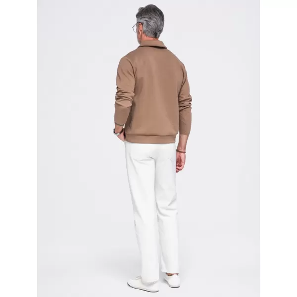  Pánska mikina OMBRE OM-SSNZ-0262 BROWN 