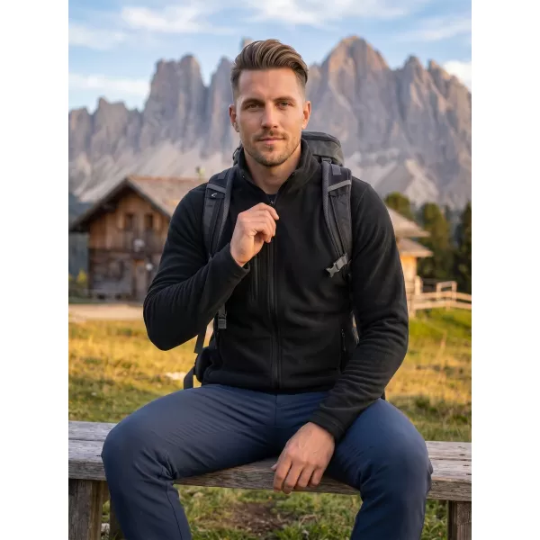  Pánska micro fleece mikina MALFINI FACTOR 852 ČIERNA 