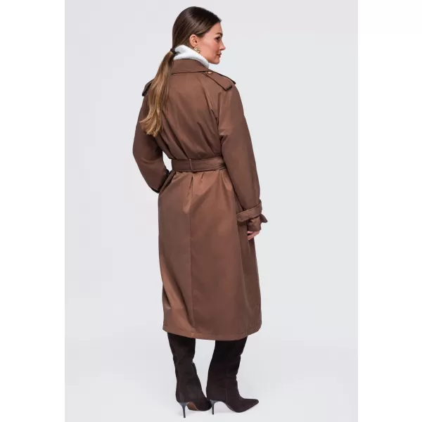  Dámsky kabát OMBRE OW-COLC-0121 BROWN 