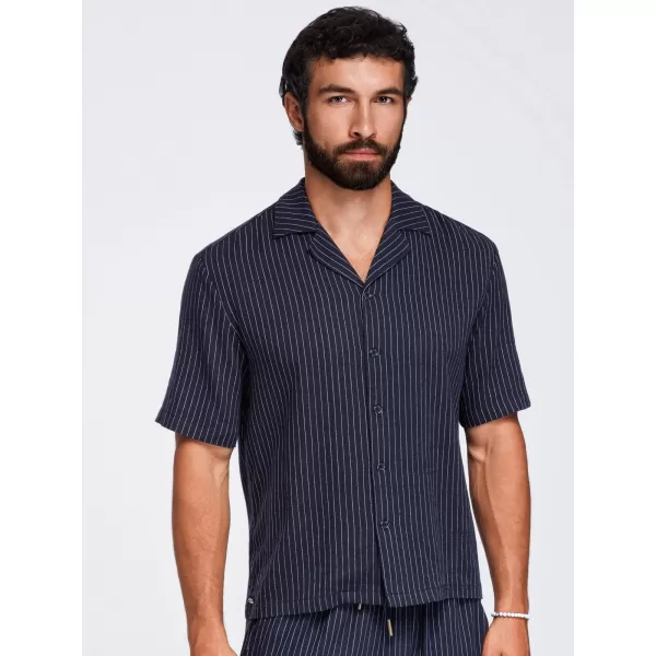  Pánska košeľa OMBRE OM-SHSS-0222 NAVY BLUE 
